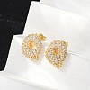 Brass Micro Pave Cubic Zirconia Stud Earrings EJEW-Z091-04G-Q-4