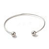 Non-Tarnish 304 Stainless Steel Open Cuff Torque Bangles for Women BJEW-Z071-01P-3