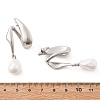 304 Stainless Steel Shell Pearl Stud Earrings for Women EJEW-U051-07P-5