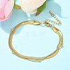 304 Stainless Steel Herringbone Chains & Snake Chain Bracelets LS-BJEW-U019-04G-05-1