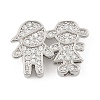 Brass Micro Pave Cubic Zirconia Slide Charms ZIRC-I068-25P-1