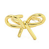 Rack Plating Brass Bowknot Open Cuff Rings for Women RJEW-F162-09G-2