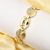 Brass Micro Pave Clear Cubic Zirconia Link Chain Bracelets for Women BJEW-H630-09G-1
