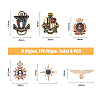 SUPERFINDINGS 6Pcs 6 Style Anchor & Eagle & Crown & Star Enamel Pins JEWB-FH0001-14-2