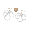 Flower Glass Pearl Beaded Dangle Earrings EJEW-JE05882-3