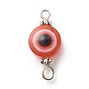 Flat Round Evil Eye Resin Connector Charms PALLOY-JF01799-02-2