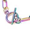 Unisex PVD Vacuum Plating 304 Stainless Steel Paperclip Chain Bracelets BJEW-H541-03A-MC-2