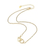 Brass Micro Pave Clear Cubic Zirconia Heart with Ring Pendant 304 Stainless Steel Cable Chain Necklaces for Women NJEW-JN05659-3