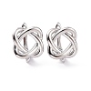 Brass Wire Wrap Hoop Earring Findings with Latch Back Closure KK-G420-16P-1