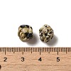 Natural Dalmatian Jasper Carved Flower Beads G-O156-B-27-3