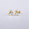 Brass Pave Sky Blue Cubic Zirconia Cartilage Earrings FS-WGEDAE7-08-1