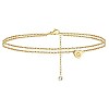 Heart Brass with Crystal Rhinestone Anklets FS-WGC43DA-08-1