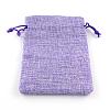 Polyester Imitation Burlap Packing Pouches Drawstring Bags ABAG-R005-14x10-03-1
