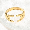 304 Stainless Steel Rock & Roll Hand Gesture Cuff Rings for Women Men RJEW-B118-02G-2