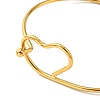 201 Stainless Steel Wire Wrap Heart Bangle BJEW-E079-03G-3