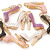 8Pcs 4 Colors Alloy Enamel Stilettos Pendants ENAM-FS0001-16-3