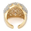 Brass Micro Pave Clear Cubic Zirconia Open Cuff Ring for Women RJEW-Q819-07G-3