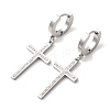 Cross 304 Stainless Steel Polymer Clay Rhinestones Hoop Earrings EJEW-G453-11P-02-4