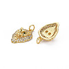 Brass Micro Pave Clear Cubic Zirconia Pendants ZIRC-N039-202-NF-2
