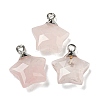 Natural Rose Quartz Pendants G-P540-01P-05-1