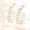 304 Stainless Steel Oval Stud Earrings for Women SA-CBA45D5-31GP-2