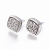 Brass Stud Earrings EJEW-J098-BP-2