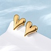 Ion Plating(IP) 304 Stainless Steel Heart Stud Earrings for Women X-EJEW-F300-09G-2