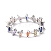 Colorful Cubic Zirconia Trapezoid Finger Ring RJEW-H110-01P-3