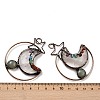 Natural Green Aventurine & Quartz Crystal Brass Star Moon Big Pendants G-H316-01R-02-3