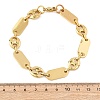 304 Stainless Steel Oval & Pig Nose Shape Link Bracelets for Women BJEW-F527-04G-5