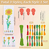 DIY Flower Pattern Embroidery Bookmark Kits DIY-SC0028-91-2