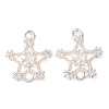 Brass Pave Clear Cubic Zirconia Connector Charms CU-CBAEC99-08S-1