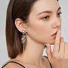 FIBLOOM 3 Pairs 3 Style Rhinestone Parrot Dangle Stud Earrings with Alloy Pins EJEW-FI0003-22-6