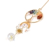 Wire Wrapped Natural Mixed Gemstone Tree of Life Pendant Decorations HJEW-K046-06G-04-4