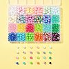 DIY 600Pcs 24 Styles Round Acrylic & Plastic Beads Jewelry Making Findings Kit DIY-FS0005-63-7