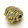 Tibetan Style Alloy Lion Head Beads TIBEB-E073-01AG-2