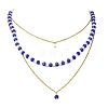 Rondelle 304 Stainless Steel & Glass Beaded Layered Necklace and Earring Set Set for Women SJEW-JS01384-01-4