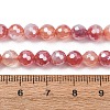 Electroplated Natural Agate Beads Strands G-B191-A07-6mm-15-5