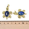 Dyed Natural Lapis Lazuli & Brass Pendants KK-F887-01G-16-3