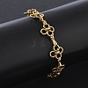 304 Stainless Steel Flower Link Chain Bracelets SA-CBA2696-21G-2