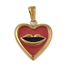 304 Stainless Steel Enamel Pendants LS-STAS-P408-17B-G-1