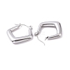 304 Stainless Steel Rhombus Hoop Earrings for Women EJEW-G293-21P-2