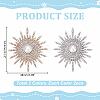 4Pcs 2 Colors Sun Alloy Rhinestone Lapel Pins JEWB-ME0001-14-2