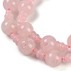 Natural Rose Quartz 3-Hole Guru Beads Strands G-H064-E01-01-4