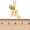 304 Stainless Steel Glass Drill Birth Stone Constellation Pendant Necklaces STAS-D305-08G-H-2