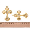 Alloy Rhinestone Cross Big Pendants ALRI-1475-G-RS-4