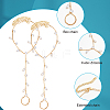 2Pcs Brass Clear Cubic Zirconia Box Chain Bracelets for Women BJEW-BBC0001-09G-6