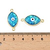 Brass Synthetic Opal Evil Eye Connector Charms G-P579-01B-G-3