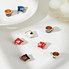 8Pcs 4 Colors Alloy Enamel Pendants ENAM-LP0001-36-1