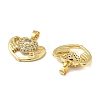 Heart Wings Brass Micro Pave Cubic Zirconia Pendants KK-M325-16C-G-2